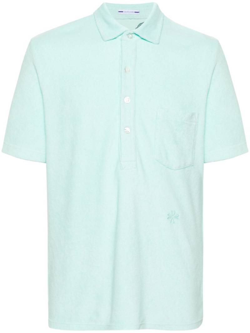 Jacob Cohën logo-embroidered towelling polo shirt - Blue von Jacob Cohën