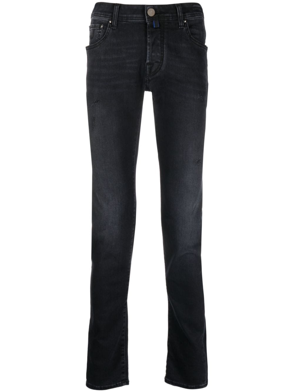 Jacob Cohën logo-patch skinny jeans - Black von Jacob Cohën