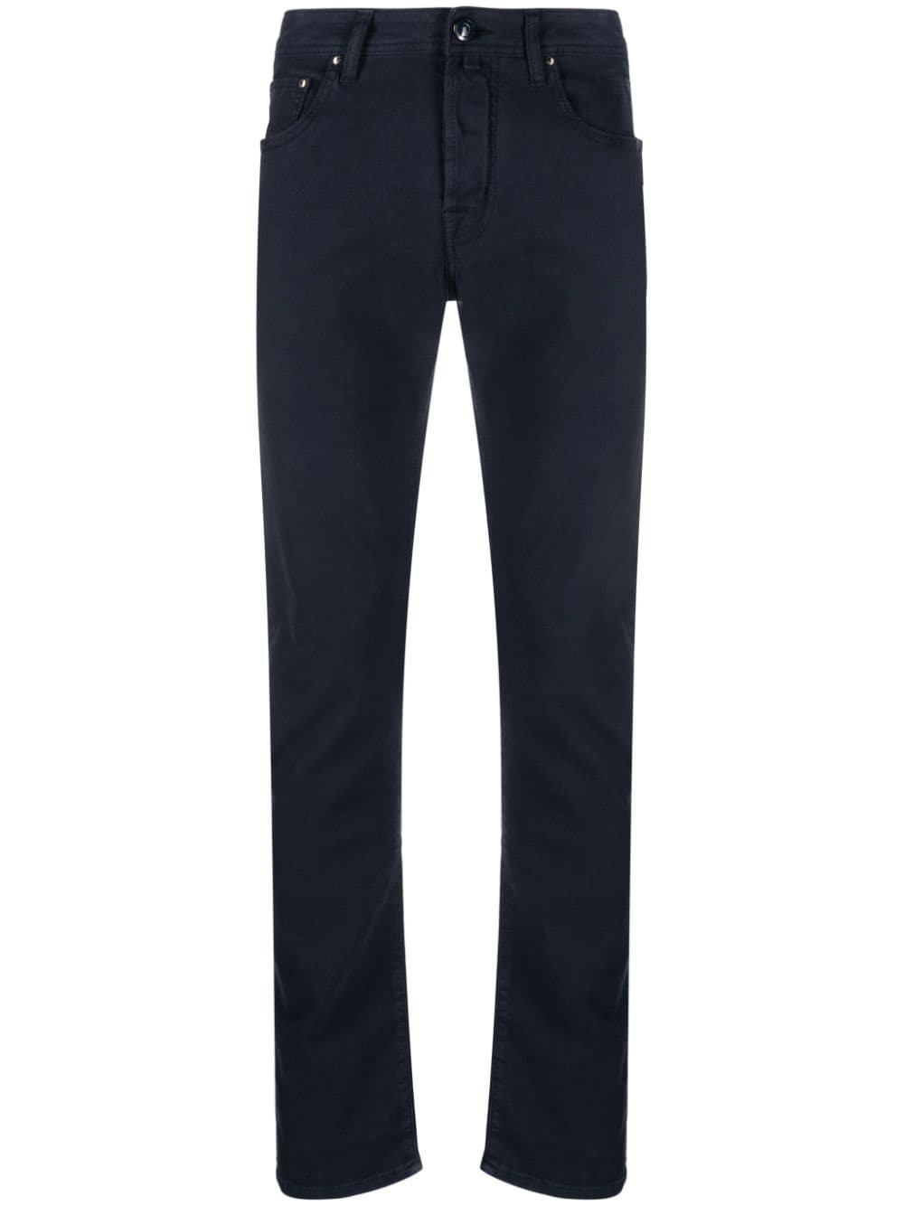 Jacob Cohën logo-patch slim-cut jeans - Blue von Jacob Cohën