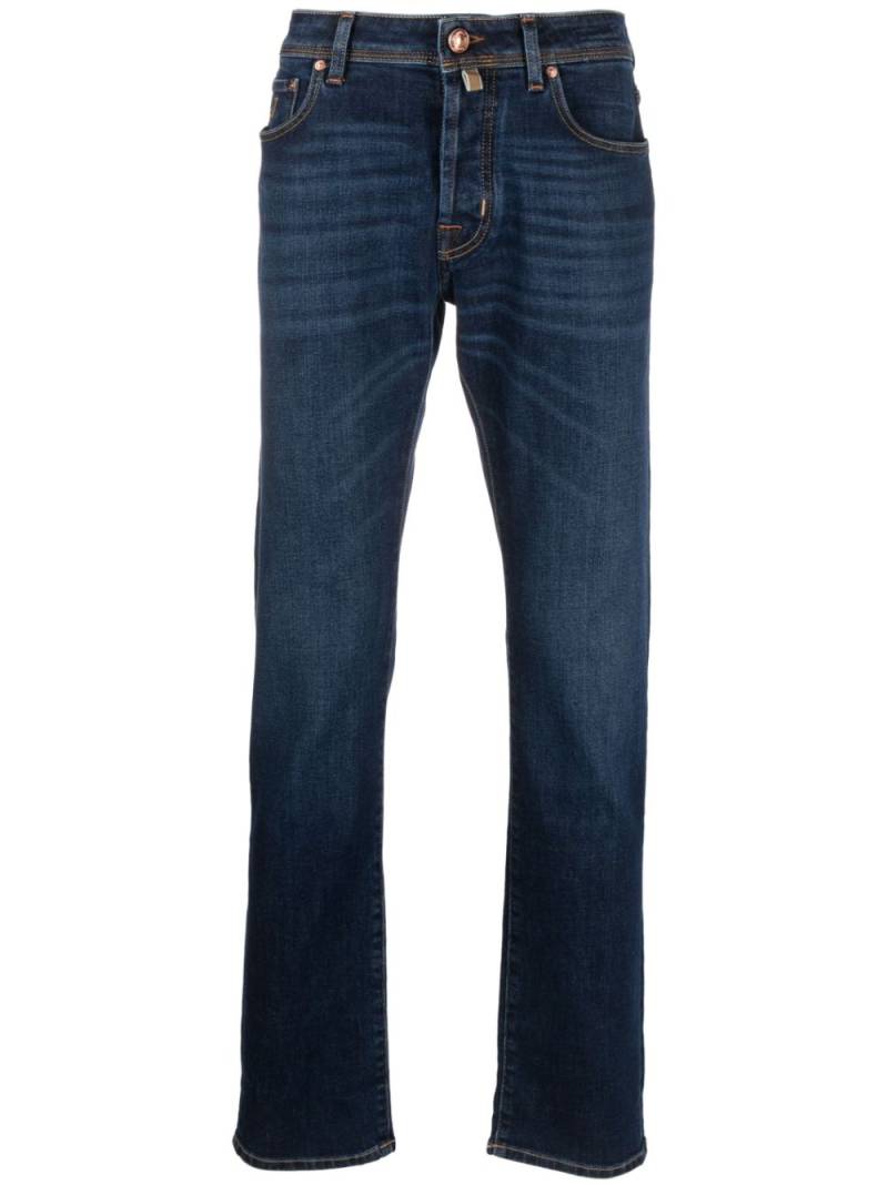 Jacob Cohën logo-patch straight-leg jeans - Blue von Jacob Cohën