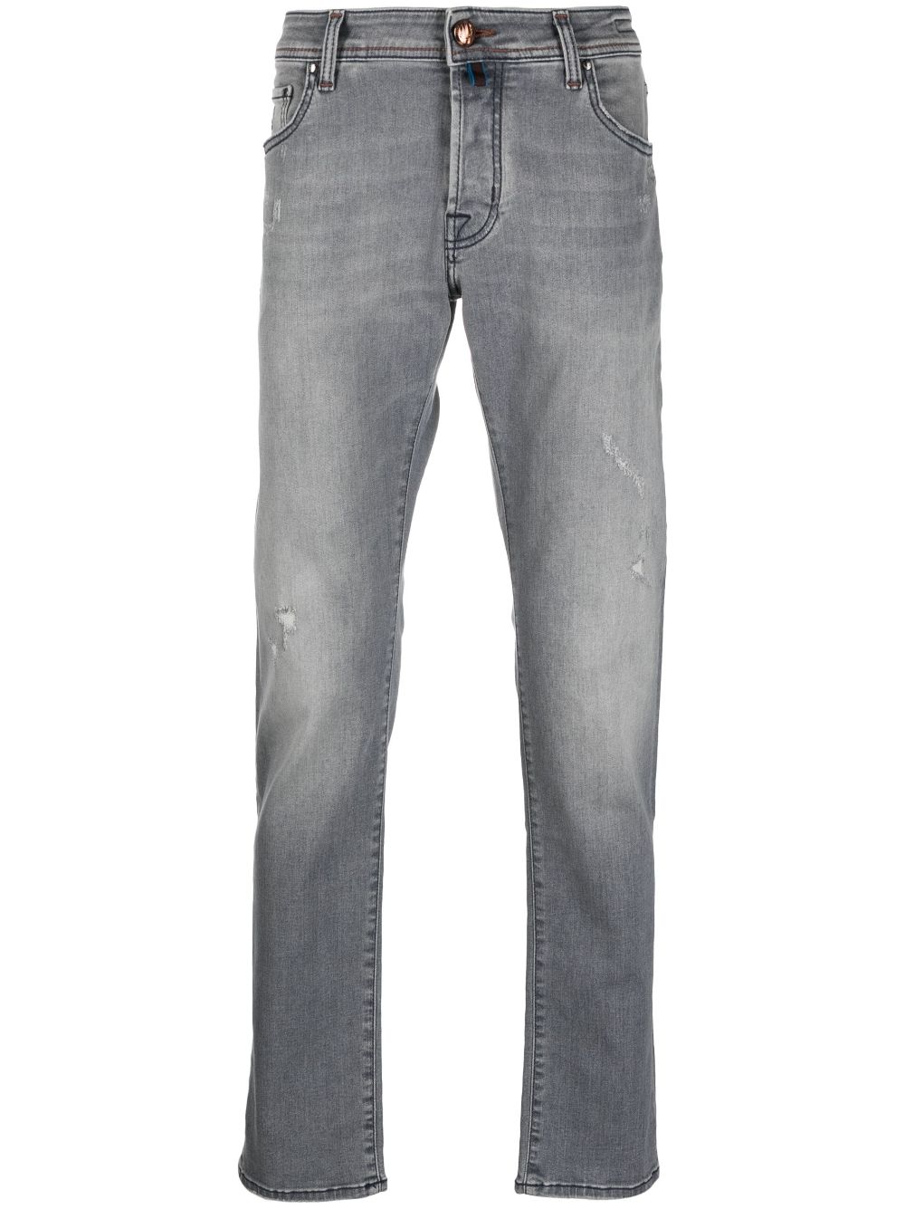 Jacob Cohën logo-patch straight-leg jeans - Grey von Jacob Cohën