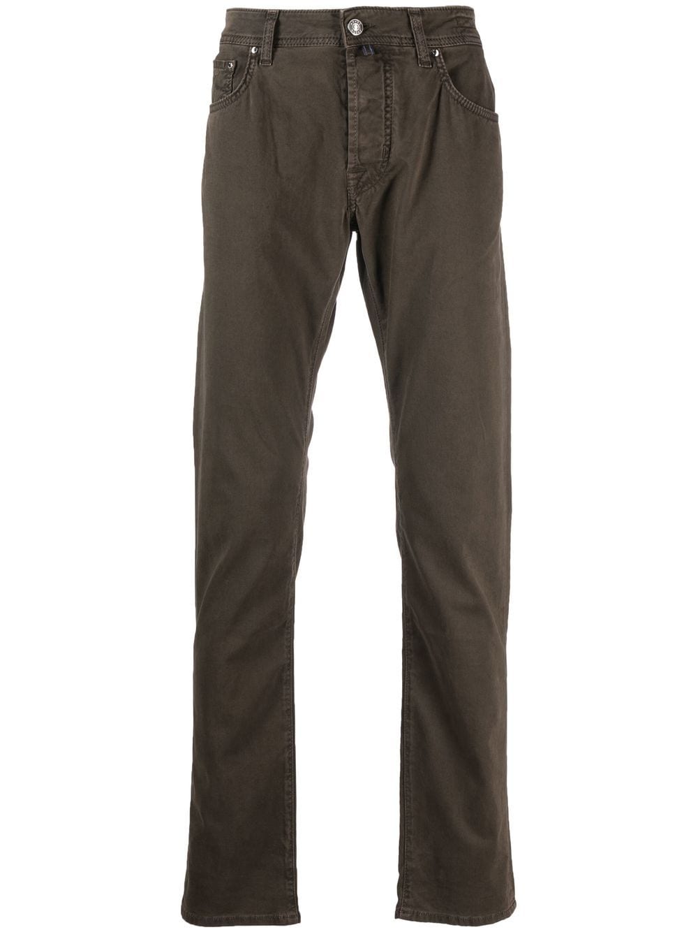 Jacob Cohën logo-patch straight-leg trousers - Brown von Jacob Cohën