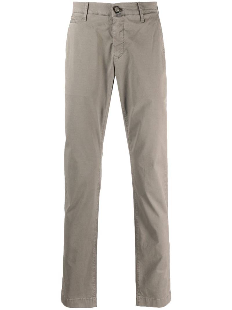 Jacob Cohën logo-patch straight-leg trousers - Neutrals von Jacob Cohën