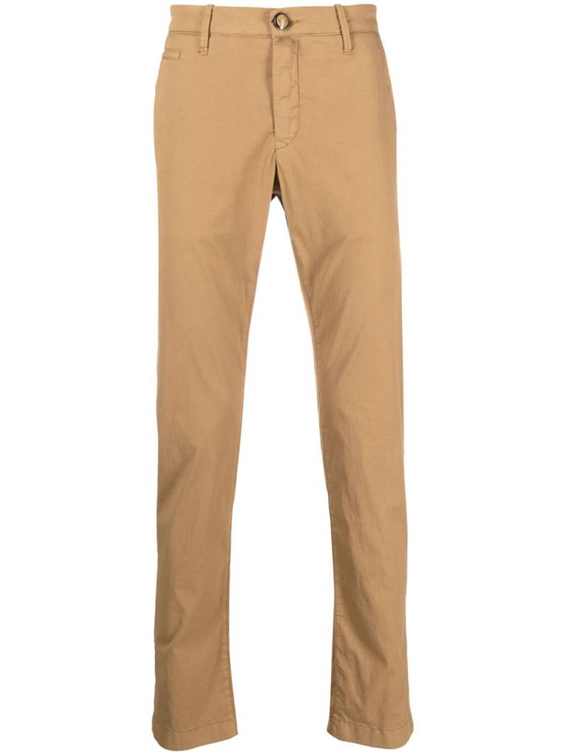 Jacob Cohën logo-patch tailored trousers - Neutrals von Jacob Cohën