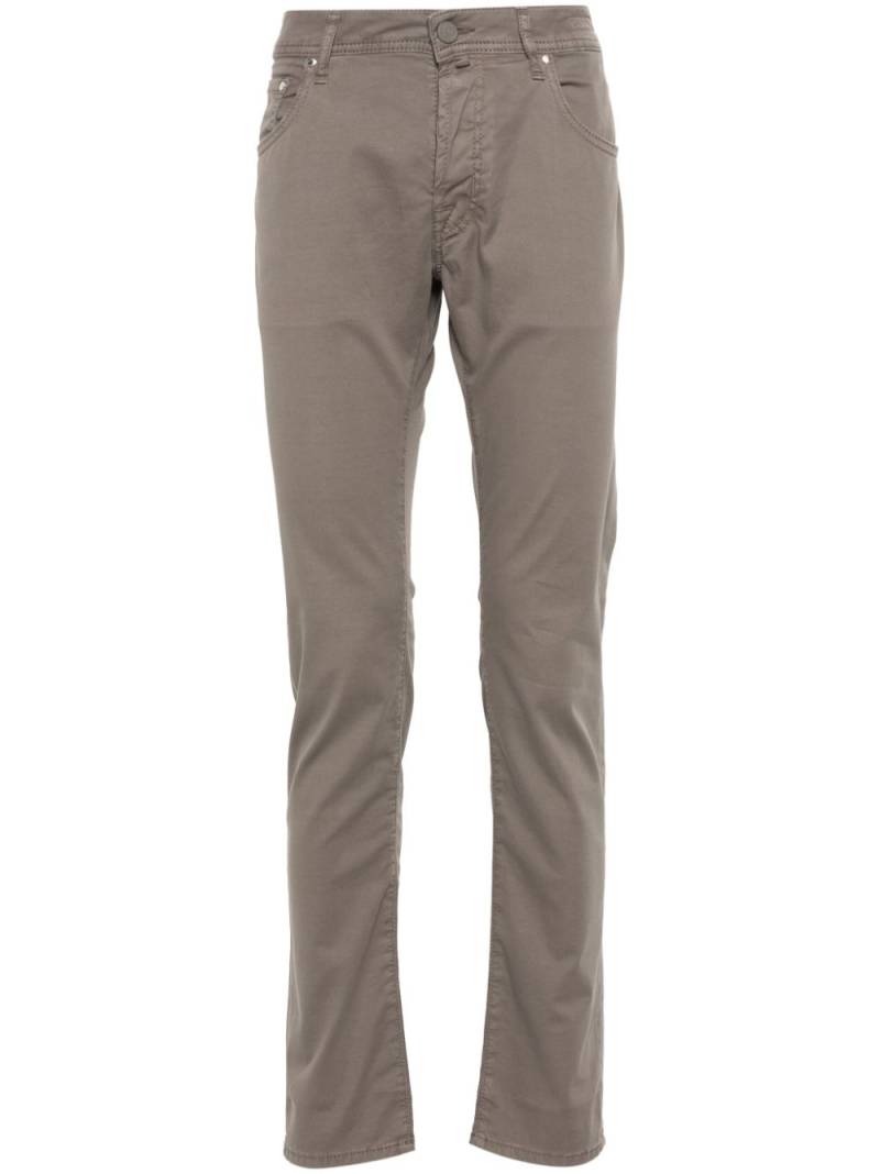 Jacob Cohën logo-patch trousers - Brown von Jacob Cohën