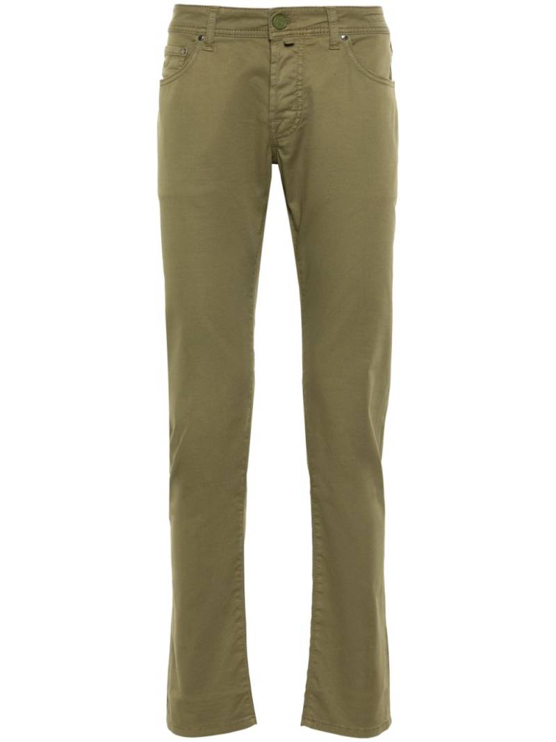 Jacob Cohën logo-patch trousers - Green von Jacob Cohën