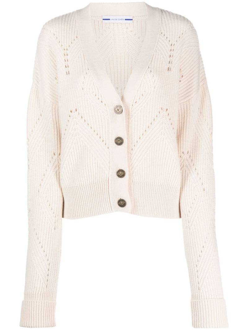 Jacob Cohën openwork ribbed-knit cardigan - Neutrals von Jacob Cohën