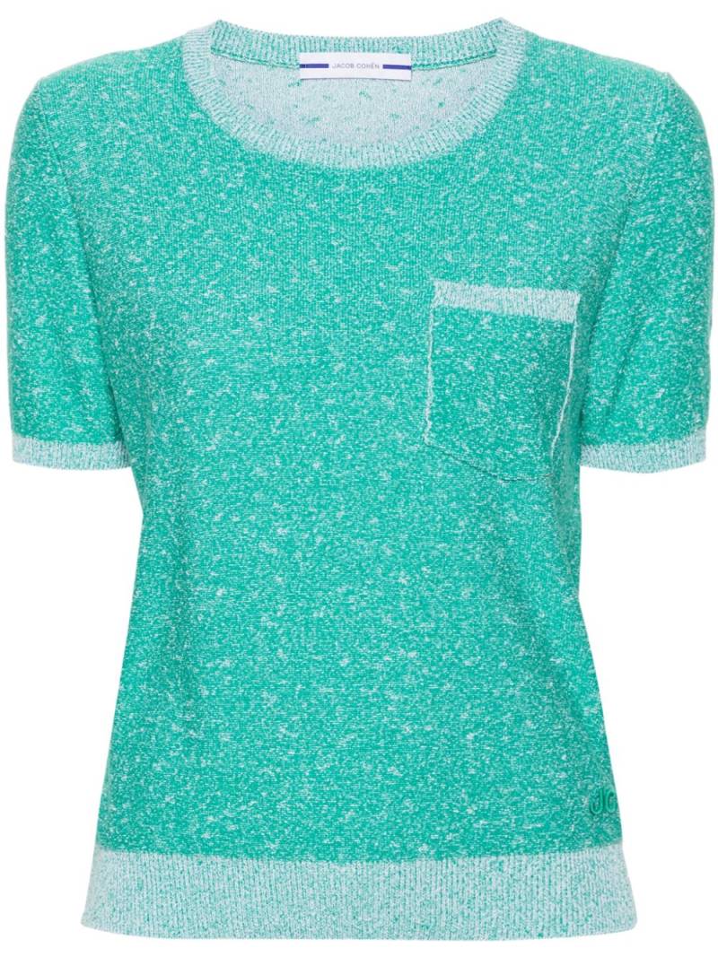 Jacob Cohën speckle-knit short-sleeve T-shirt - Green von Jacob Cohën