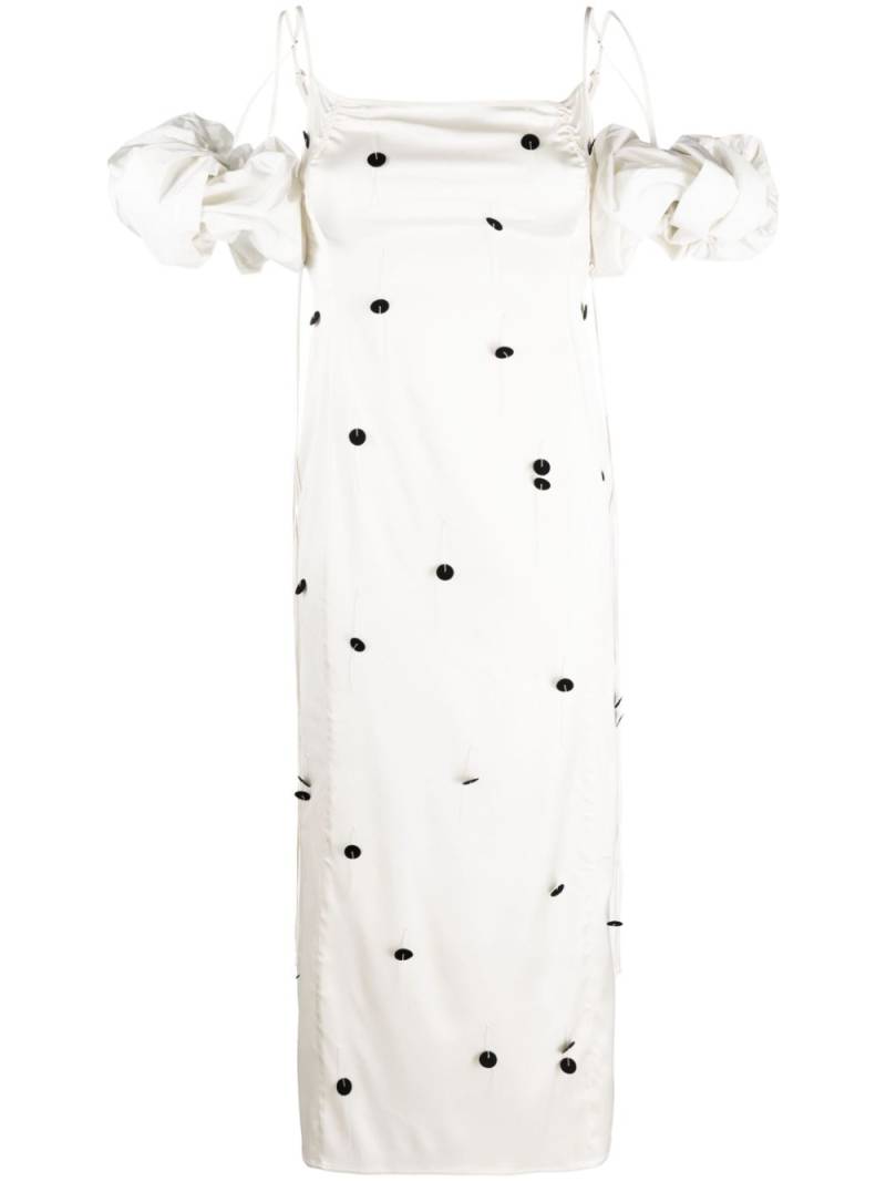 Jacquemus Chouchou polka-dot midi dress - White von Jacquemus