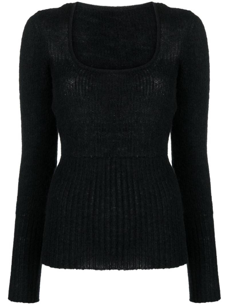 Jacquemus Dao square-neck jumper - Black von Jacquemus