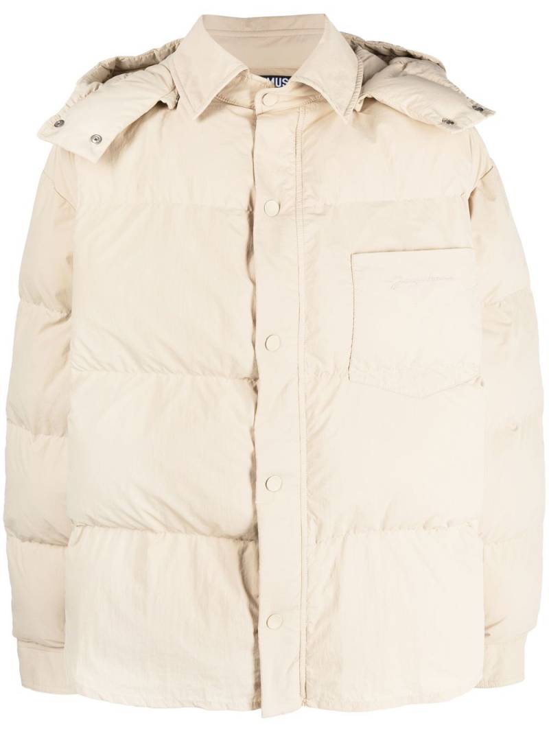 Jacquemus Doudoune padded shirt jacket - Neutrals von Jacquemus