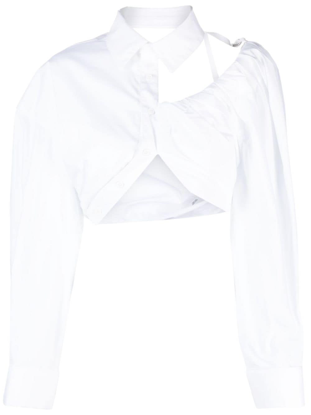 Jacquemus La Galliga asymmetric cropped shirt - White von Jacquemus