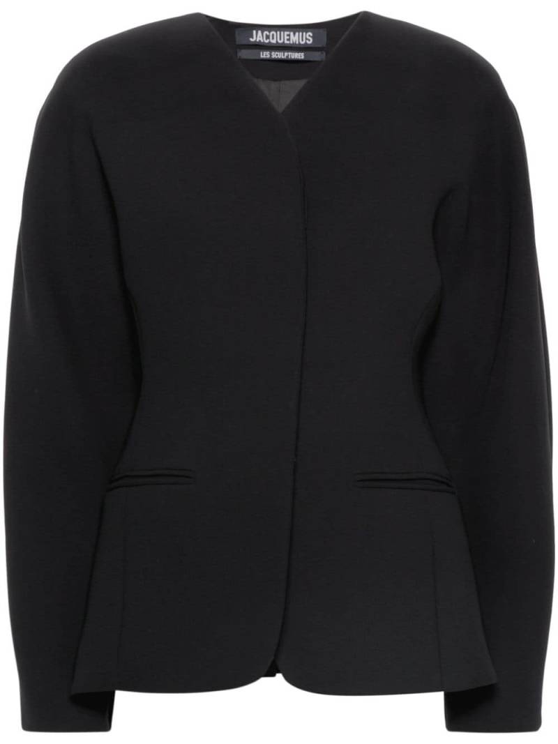 Jacquemus La Oval rounded shoulder jacket - Black von Jacquemus