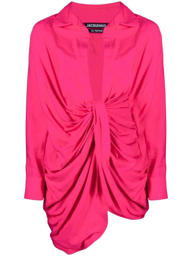 Jacquemus La Robe Bahia draped shirtdress - Pink von Jacquemus