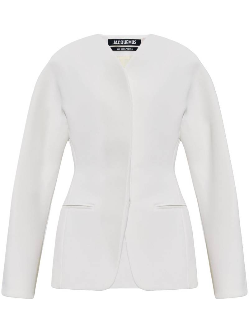 Jacquemus La Veste Ovalo single-breasted blazer - White von Jacquemus