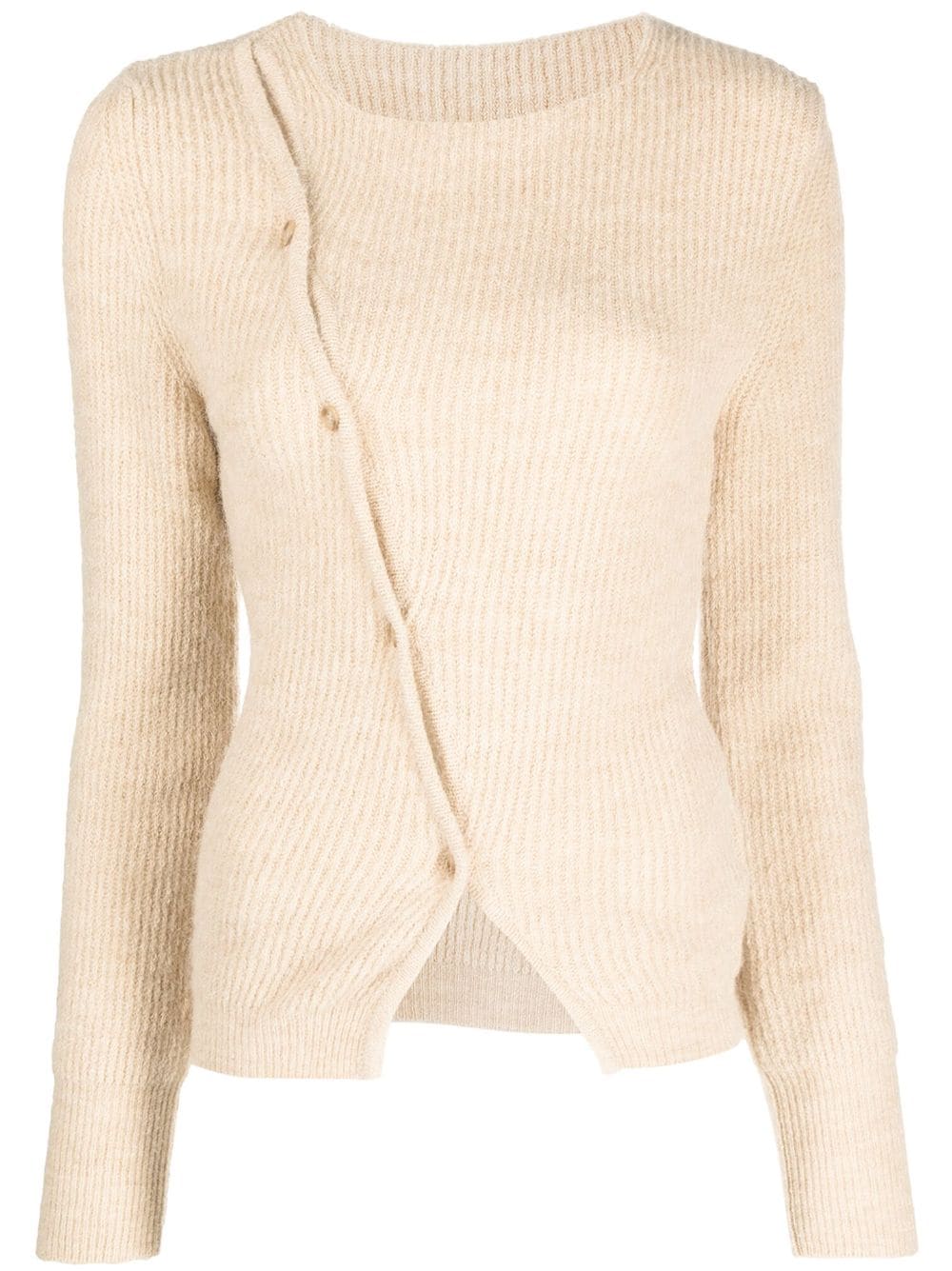 Jacquemus La Maille Pau asymmetric cardigan - Neutrals von Jacquemus