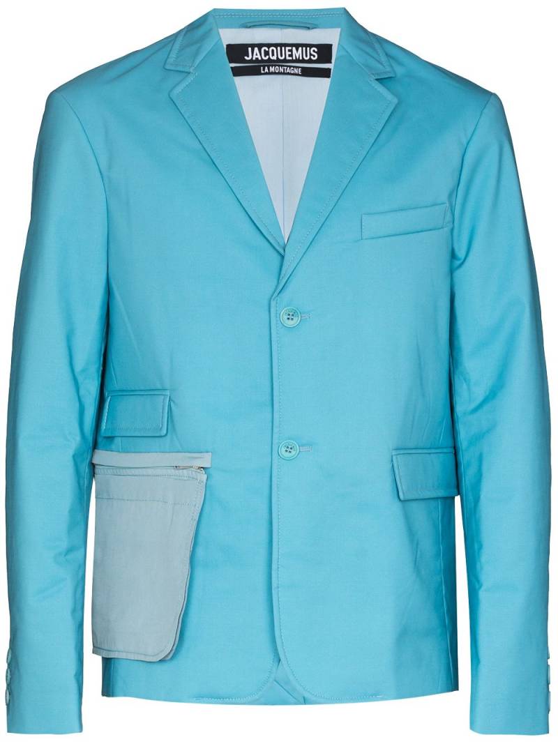 Jacquemus La veste Mouri quilted suit jacket - Blue von Jacquemus