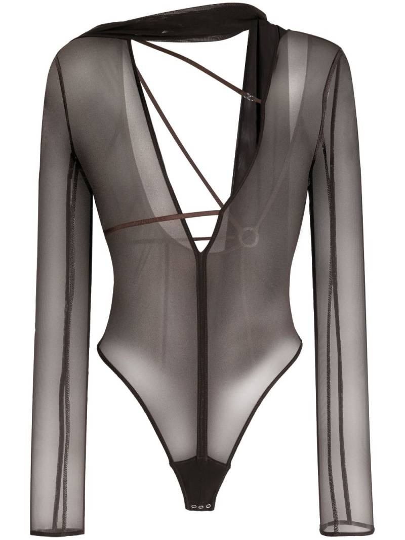 Jacquemus Le body Abanaba semi-sheer bodysuit - Brown von Jacquemus