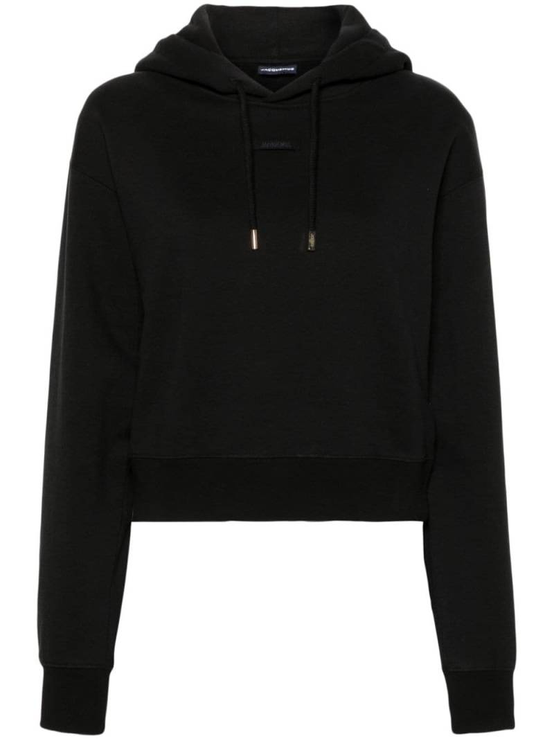 Jacquemus Le Hoodie Gros Grain cotton hoodie - Black von Jacquemus