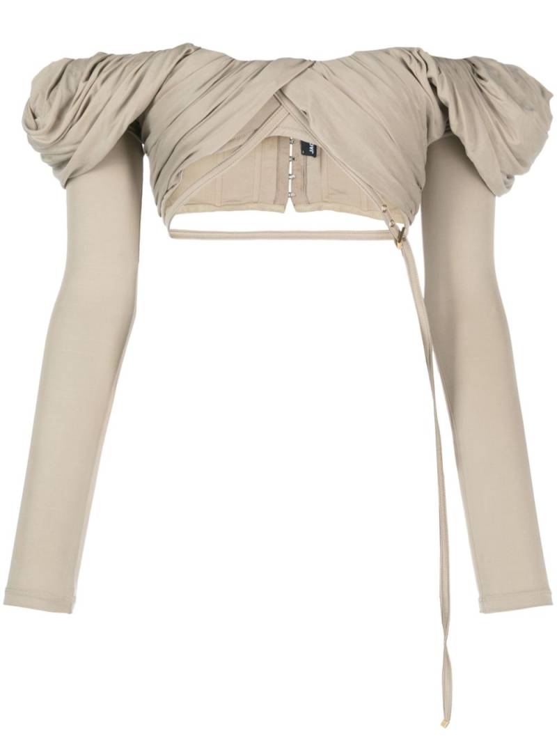 Jacquemus Le haut Spalla off-shoulder blouse - Neutrals von Jacquemus