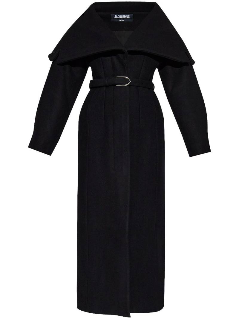 Jacquemus Le manteau Caruso drape-collar coat - Black von Jacquemus