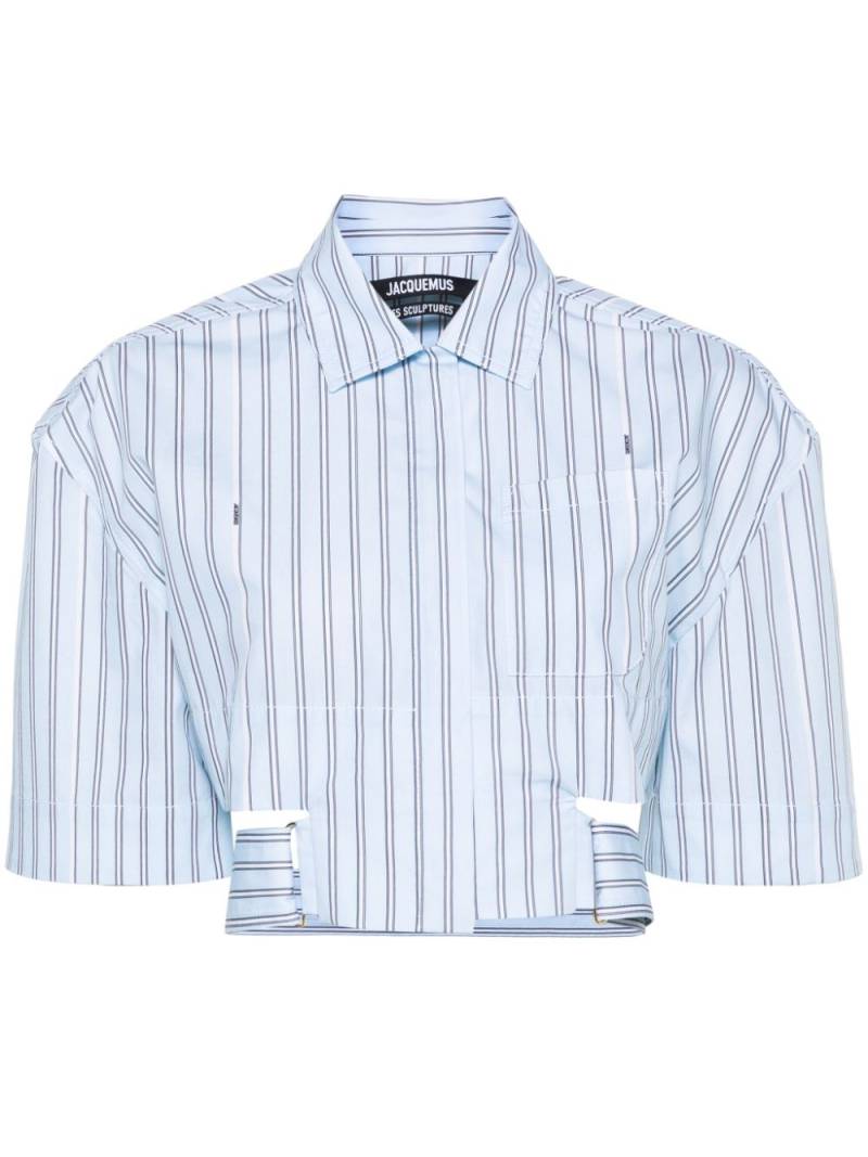 Jacquemus La Chemise Courte Bari striped shirt - Blue von Jacquemus