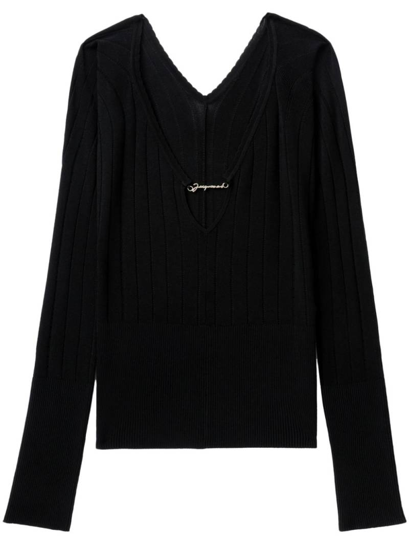 Jacquemus Le Haut Pralu ribbed jumper - Black von Jacquemus