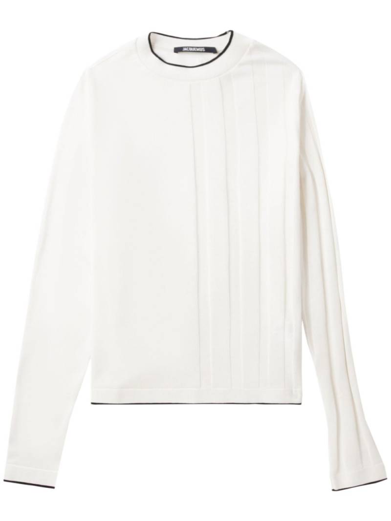 Jacquemus contrast-rib cotton jumper - White von Jacquemus