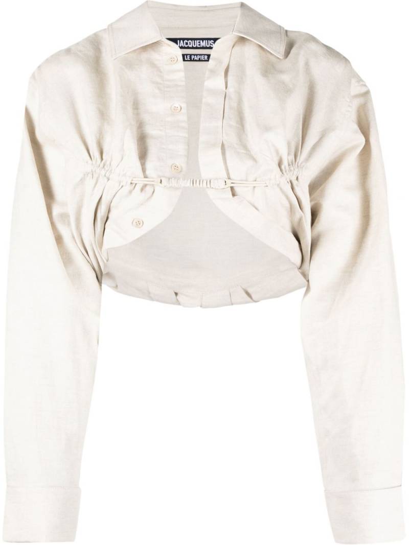 Jacquemus cropped long-sleeve blouse - Neutrals von Jacquemus