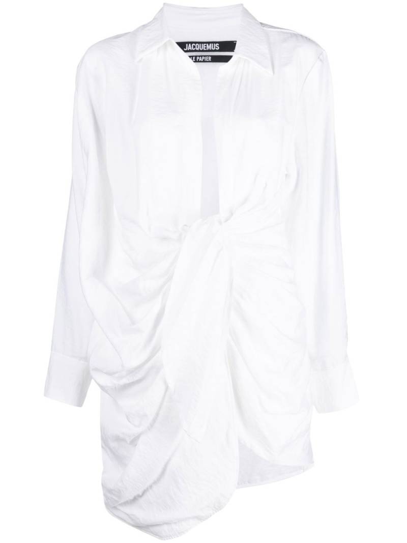 Jacquemus La Robe Bahia draped minidress - White von Jacquemus