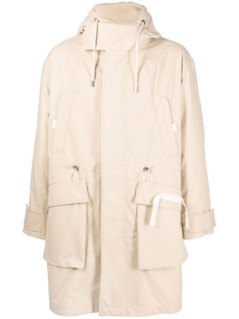 Jacquemus embroidered-logo zip-fastening coat - Neutrals von Jacquemus