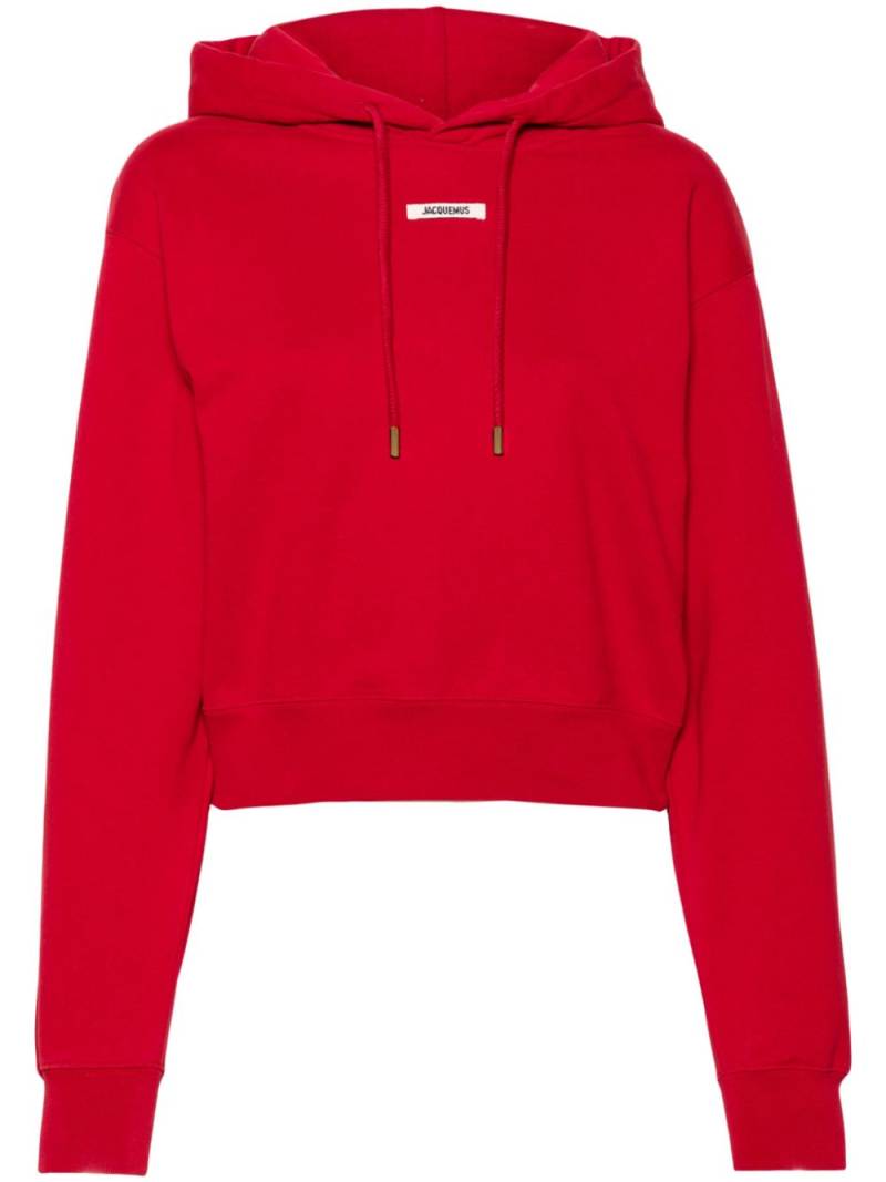 Jacquemus logo-patch hoodie - Red von Jacquemus