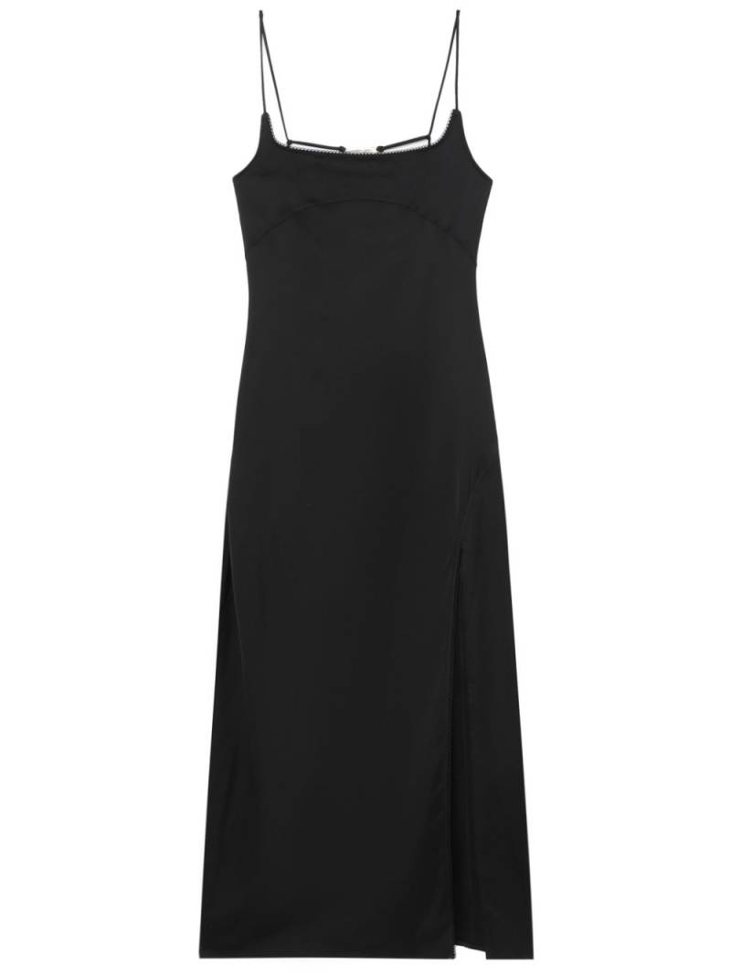 Jacquemus logo-plaque square-neck midi dress - Black von Jacquemus