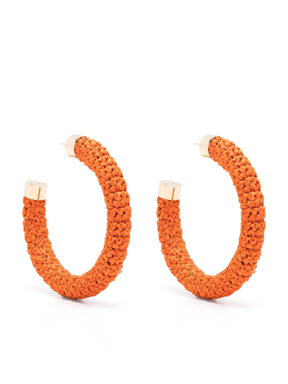 Jacquemus raffia hoop earrings - Orange von Jacquemus