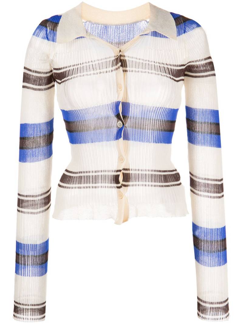 Jacquemus ribbed-knit striped top - Blue von Jacquemus