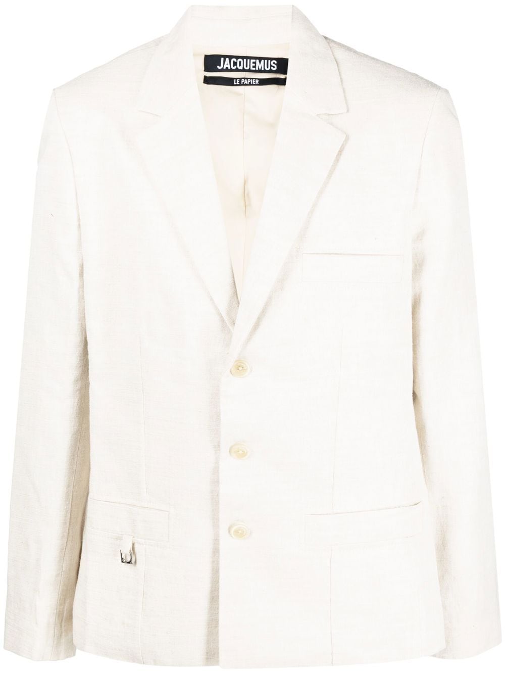 Jacquemus single-breasted silk-blend blazer - Neutrals von Jacquemus