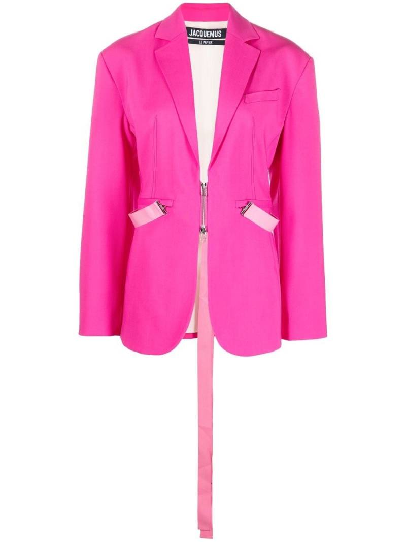 Jacquemus strap-detail zip-up blazer - Pink von Jacquemus