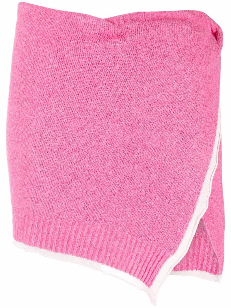 Jacquemus twisted-wrap knitted mini skirt - Pink von Jacquemus