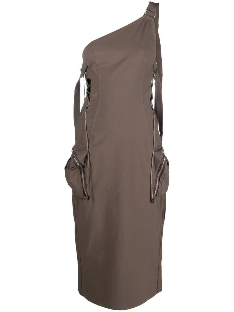 Jacquemus zip-detail midi dress - Brown von Jacquemus