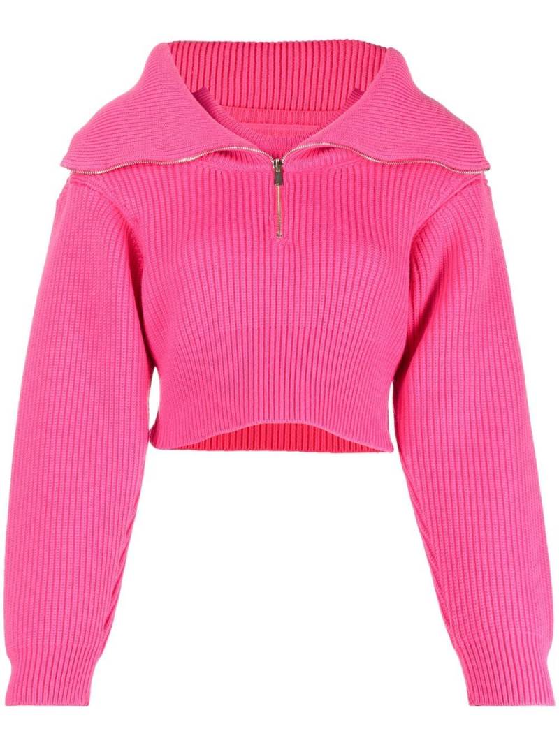 Jacquemus zip-up neck cropped jumper - Pink von Jacquemus