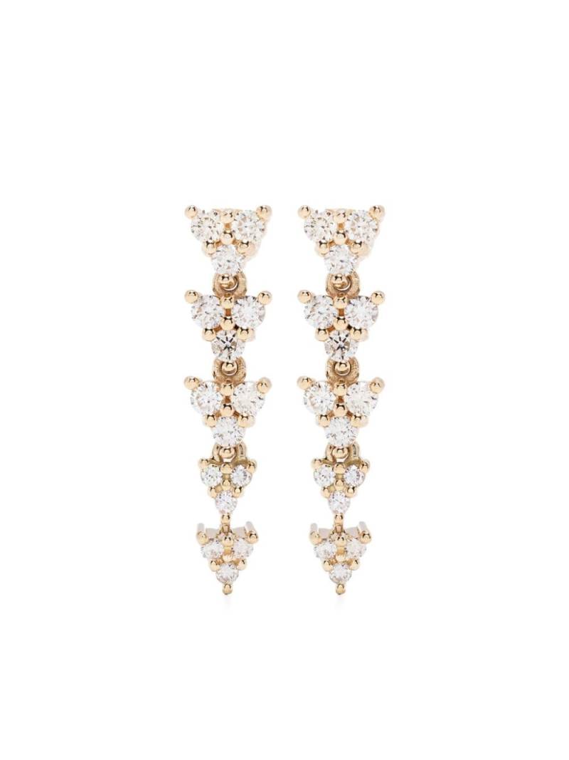 Jacquie Aiche 14kt yellow gold 5 Liz diamond drop earrings von Jacquie Aiche