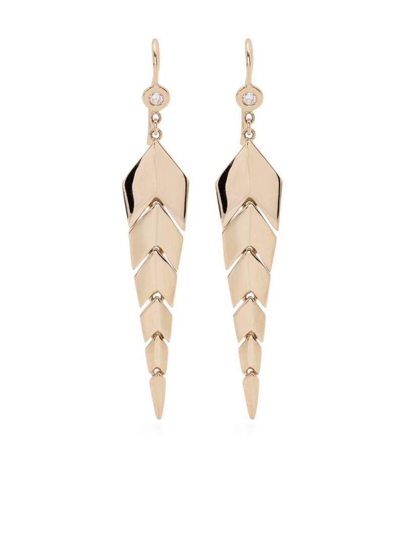 Jacquie Aiche 14kt yellow gold Small Fishtail drop earrings von Jacquie Aiche