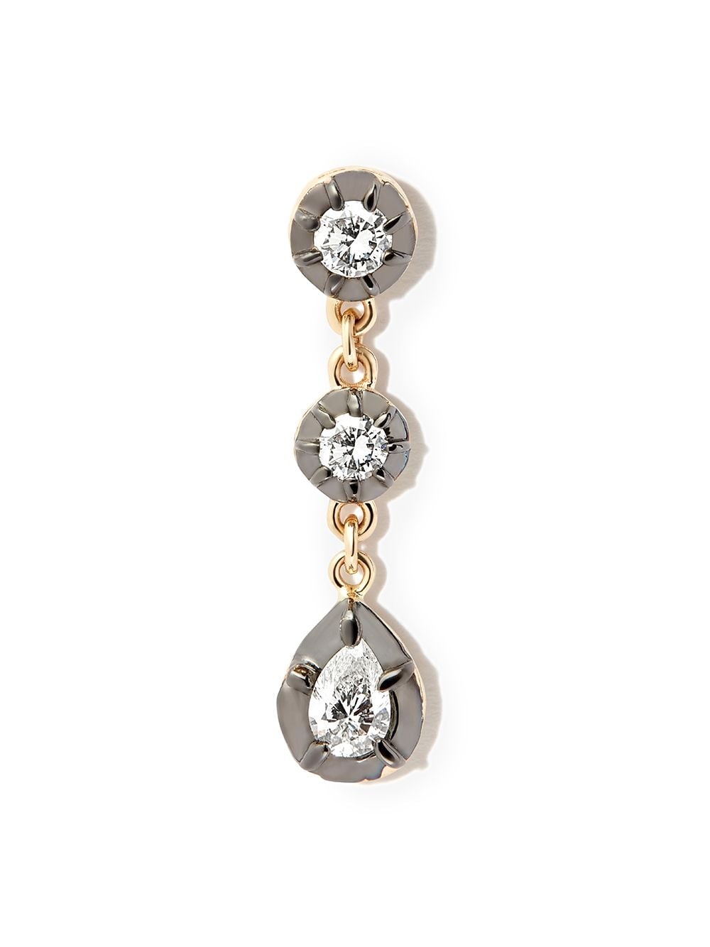 Jacquie Aiche 14kt yellow gold triple diamond drop earrings von Jacquie Aiche