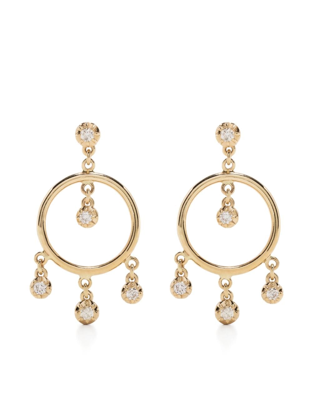 Jacquie Aiche 14kt yellow gold Sophie Shaker diamond hoop drop earring von Jacquie Aiche