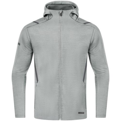 Jako Freizeitjacke Challenge mit Kapuze - hellgrau meliert/anthra light (Grösse: XL) von Jako