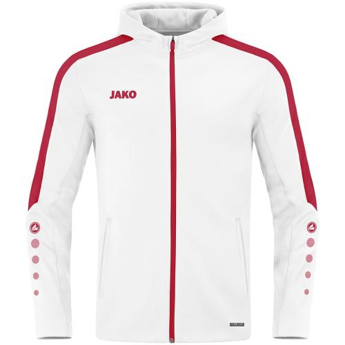 Jako Kapuzenjacke Power - weiß/rot (Grösse: 34) von Jako