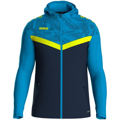 Jako Kinder Kapuzenjacke Iconic - marine/JAKO blau/neongelb (Grösse: 128) von Jako