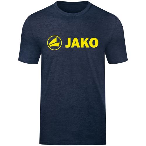 Jako Kinder T-Shirt Promo - marine meliert/neongelb (Grösse: 128) von Jako