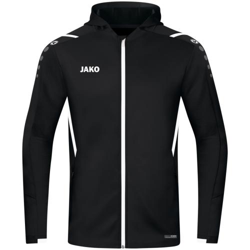 Jako Trainingsjacke Challenge mit Kapuze - schwarz/weiß (Grösse: 34) von Jako