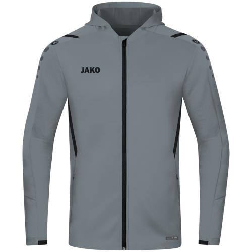 Jako Trainingsjacke Challenge mit Kapuze - steingrau/schwarz (Grösse: 4XL) von Jako